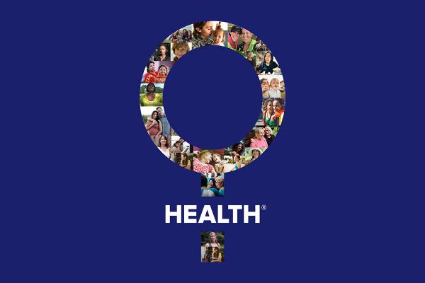 Women's Health graphic on blue background
