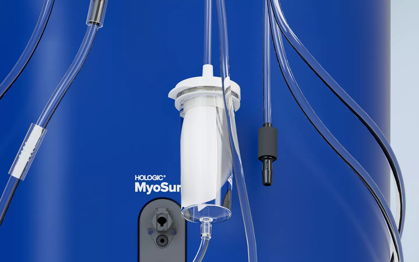 Close-up of clear bag used for tissue collection.